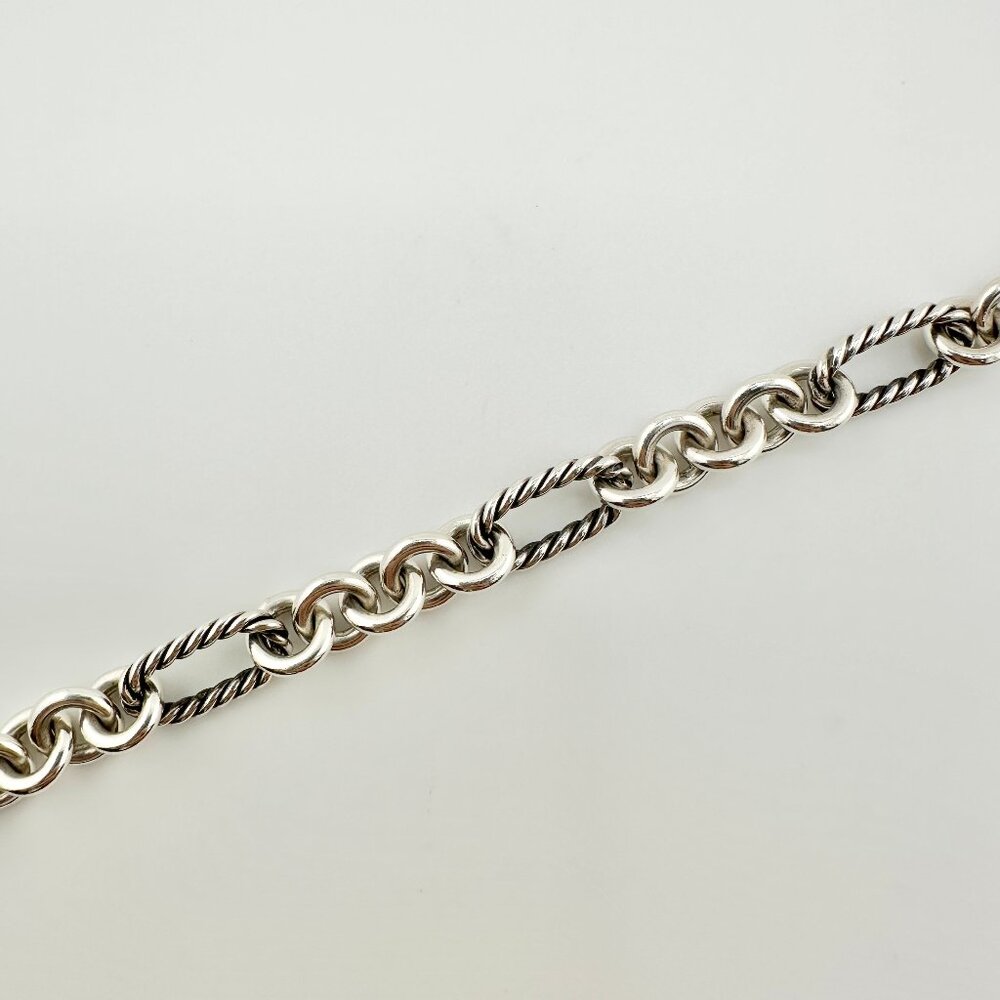 David Yurman Figaro Heart Charm Bracelet w/ 18K Yellow Gold - 7.25" - Picture 10 of 16